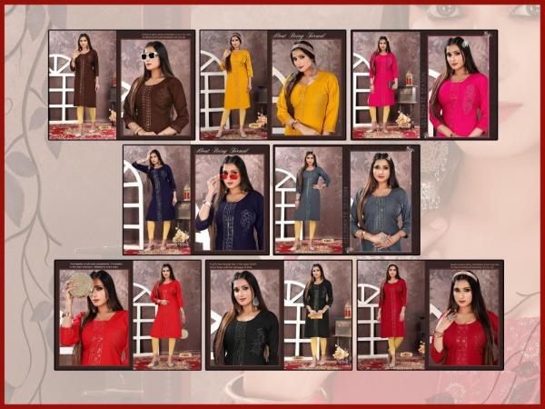 Golden Ziddi vol 1 Rayon Exclusive Designer Kurti Collection